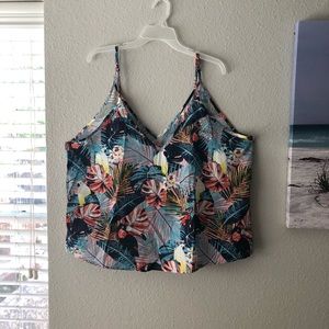 Shein Tropical Adjustable Spaghetti Strap Top